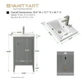 thumbnail image 3 of Vanity Art 20" Bathroom Vanity Cabinet with Ceramic Undermount Sink, Freestanding Storage Cabinet with Ceramic Top, and Removable Shelve, 3 of 7