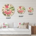 thumbnail image 4 of Designart 'Ancient Pink Lotus Flower' Traditional Wood Wall Clock, 4 of 5