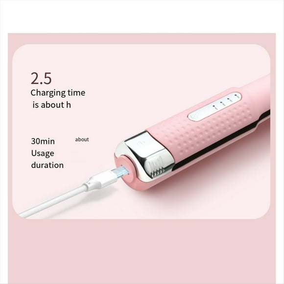 Plancha de Pelo Inalámbrica, Rizadora, Doble Uso, Moldeadora, Mini Plancha de Iones Negativos, Color Rosa.