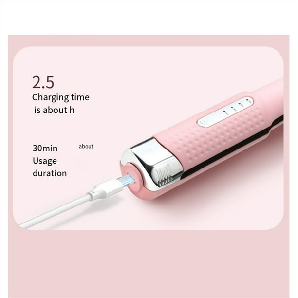 Plancha de Pelo Inalámbrica, Rizadora, Doble Uso, Moldeadora, Mini Plancha de Iones Negativos, Color Rosa.