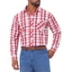 thumbnail image 5 of CAMISA DE VESTIR DE MANGA LARGA A CUADROS PARA HOMBRE INSPIRAR CHIC, CON COLLAR PUNTA Y BOTONES, TALLA XL, ROJO Y BLANCO, 5 of 6