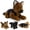 German Shepherd-Black, variant on MaoGoLan 25.6" Monkey Mommy Stuffed Animal with 3 Baby Monkeys & 1 Banana Plush Toy