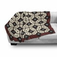 thumbnail image 3 of Ethnic Soft Flannel Fleece Throw Blanket, Javanese Batik Pattern Rhombus Mosaic with Dots Traditional Yogyakarta, Cozy Plush for Indoor and Outdoor Use, 60" x 80", Ruby Cream and Black, by Ambesonne, 3 of 6