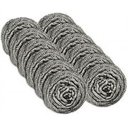 SCRUBIT Stainless Steel Wool Dish Scrubbers Heavy-Duty Scouring Pads for Kitchen, 12-Pack