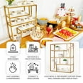 thumbnail image 4 of Efavormart 22" Gold Metal 4-Tier Dessert Cupcake Stand, Wall Hanging Shelf Display Rack, Book Shelf With White Wood Panels, 4 of 11