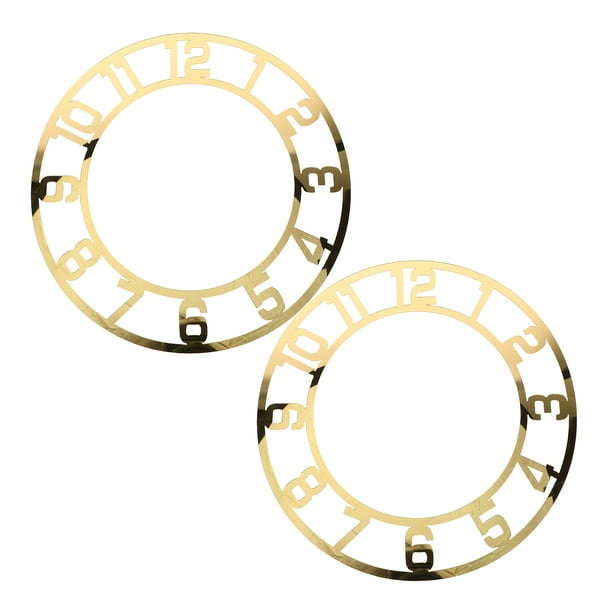 2 relojes de espejo acrílico: esfera redonda moderna de 9,82" con números árabes para manualidades de resina - Accesorios de resina