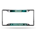 thumbnail image 1 of MKW 9474649035 Miami Dolphins License Plate Frame Chrome EZ View, 1 of 1