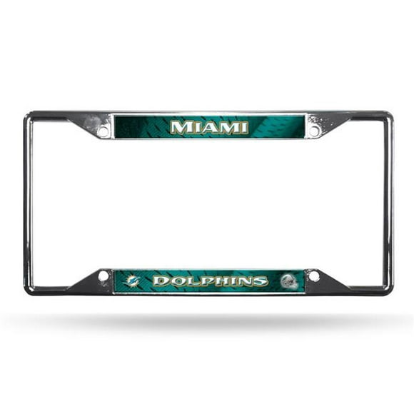MKW 9474649035 Miami Dauphins Plaque d'Immatriculation Cadre Chrome EZ Vue