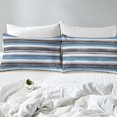 thumbnail image 4 of Erosebridal Gradient Gray Blue Sheet Set Twin , Geometry Striped Bedding Sets Twin Size 3pcs, 4 of 7