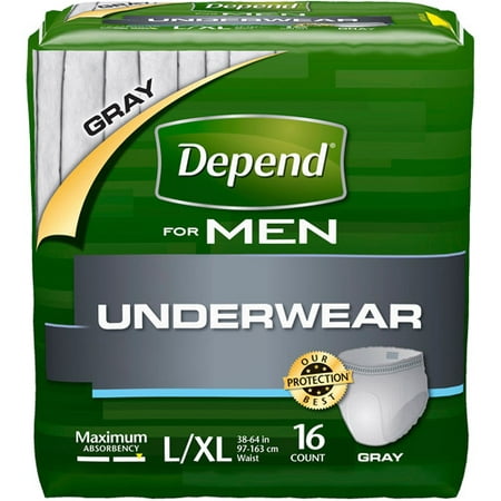 Depend for Men Underwear Maximum Absorbency, Large, 16 Count - Walmart.com