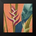 thumbnail image 2 of Pinto, Patricia 15x15 Black Modern Framed Museum Art Print Titled - Heliconias with Leaves on Orange, 2 of 5