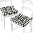 thumbnail image 4 of Achim Buffalo Check Polyester/Cotton Tufted Chair Seat Cushions - Navy - Set of Two, 4 of 4