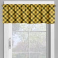 thumbnail image 4 of Ambesonne Yellow Brown Valance & Curtain, Striped Square Check, 55"x30", Mustard Umber, 4 of 7