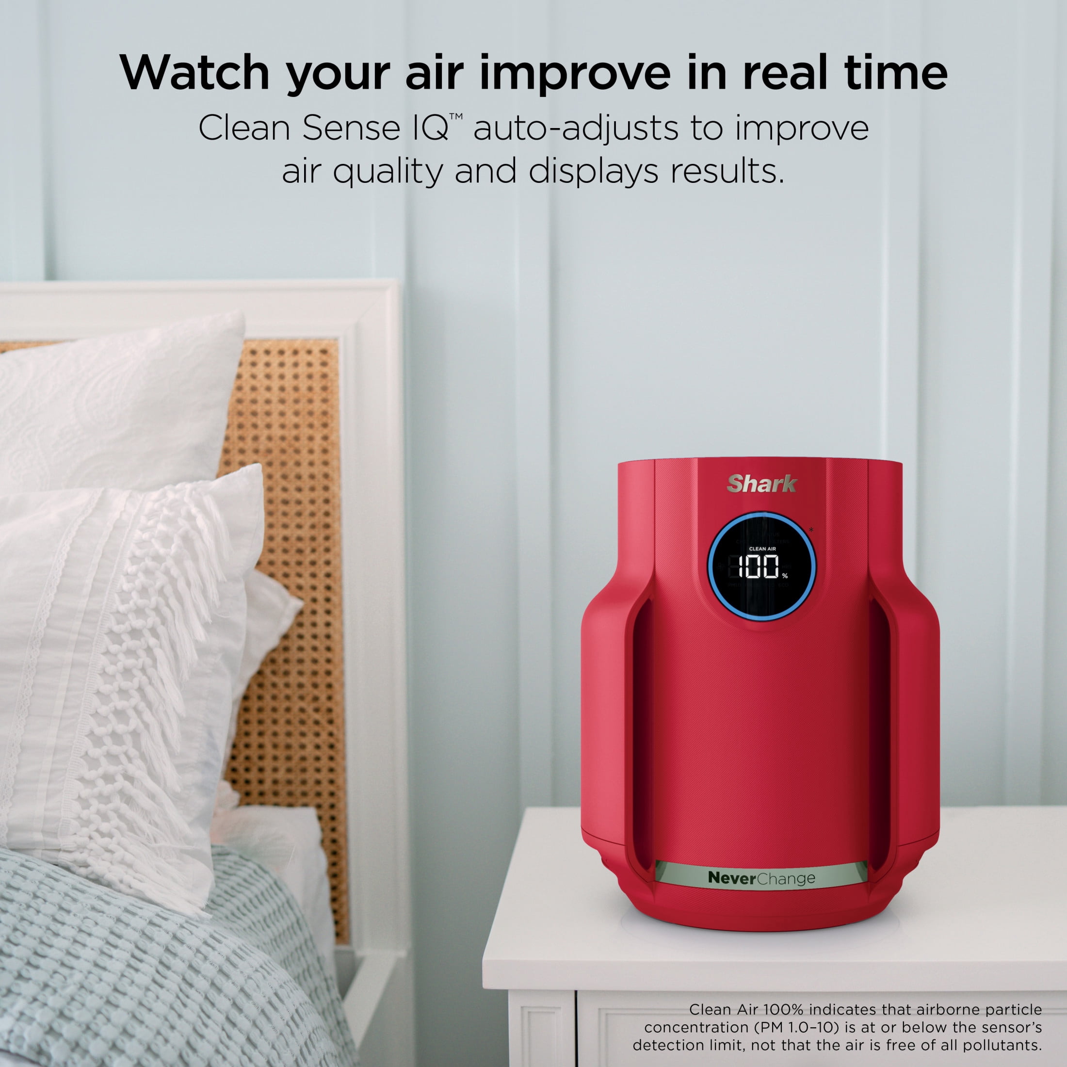 Shark NeverChange Compact Pro 250 Sq. Ft. HEPA Air Purifier, 5-Year HEPA-Exceeding Filter, Captures Pollutants, Pet Dander, Dust, and Smoke, HP070RD Red