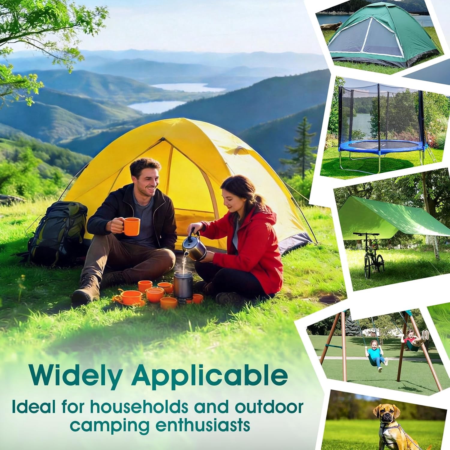 Heavy Duty Ground Anchors Screw in - 8 Pack Orange  Stakes for Tent Trampoline Gazebo High Wind Stability