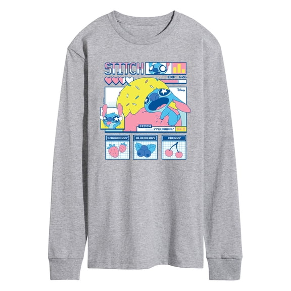 Lilo & Stitch - Stitch Food Kawaii - Men's Long Sleeve Graphic T-Shirt