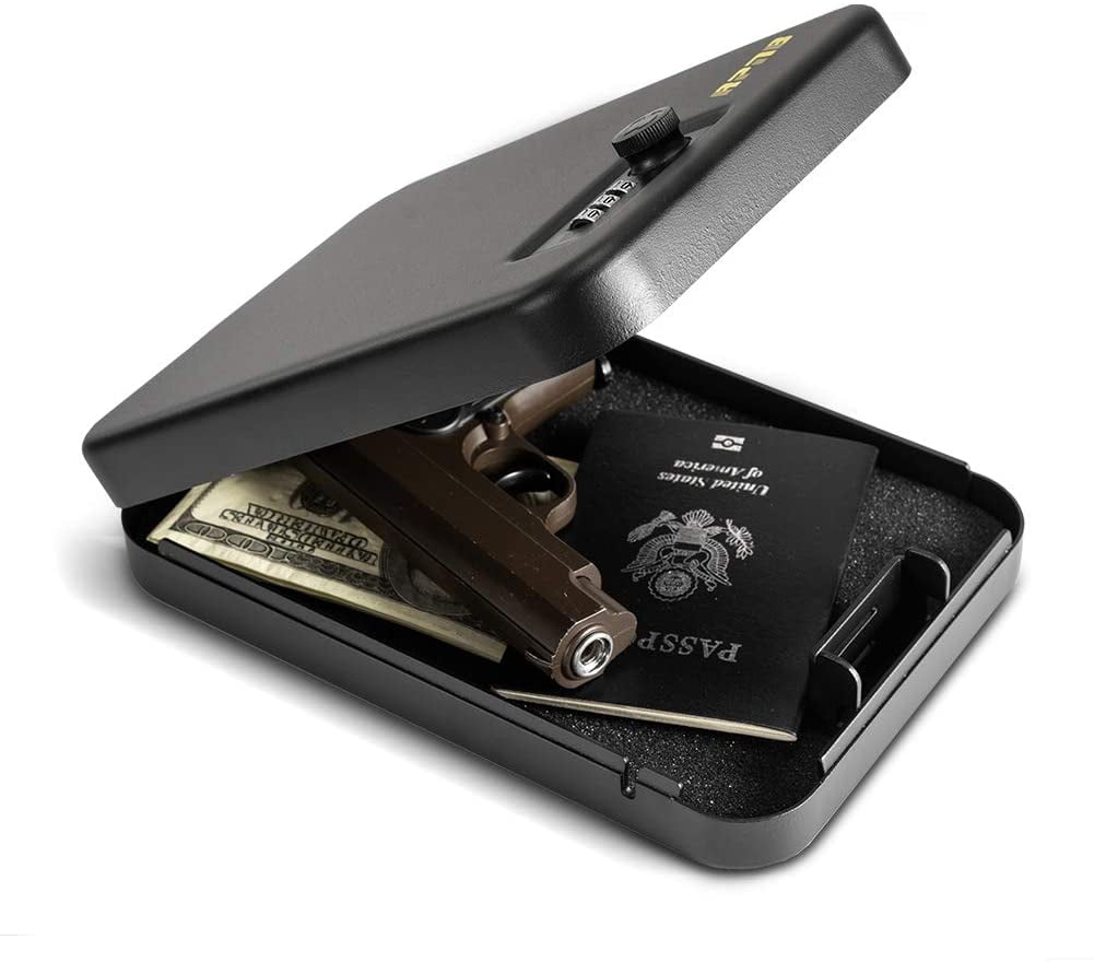 RPNB Steel Lock Box, Portable Gun Safe with 3 Digits
