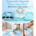 thumbnail image 6 of CASEFIV Compatible with Magnetic for Samsung Galaxy S26 Case with Invisible Ring Stand,Rugged Slim Shockproof Marble Pattern Design Case for Women Men Girls,Blue Marble, 6 of 8