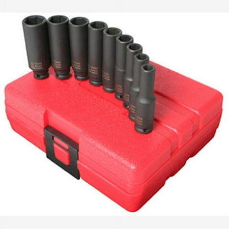 

1PK Sunex 1812 1/4 Dr. 9 Pc. Metric Deep Impact Socket Set