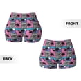 thumbnail image 5 of Fotbe Hawaii Palms Seamless Shorts, Womens Workout Shorts High Waist Stretch Booty Short for Gym/Yoga/Running/Biking-X-Large, 5 of 9