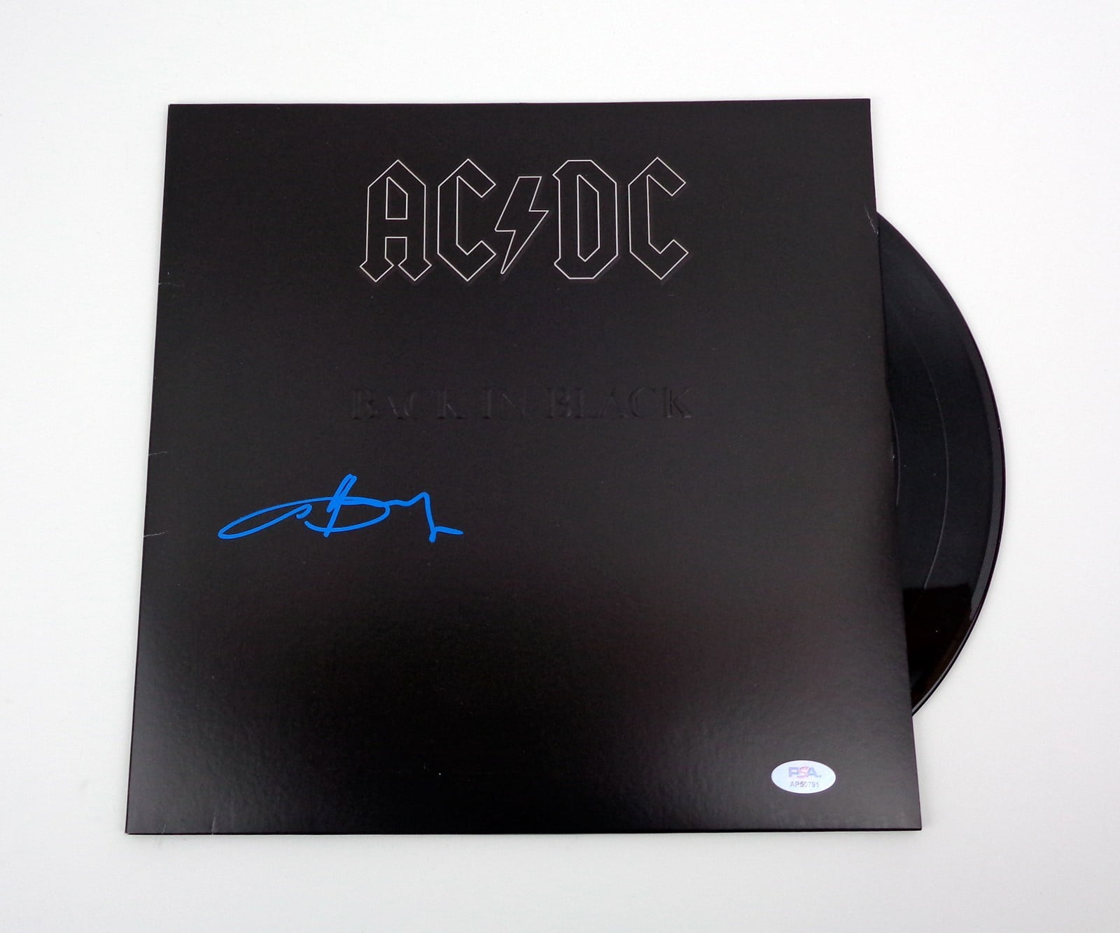 Angus Young AC/DC Signed Autograph Back In Black Vinyl Record Album PSA ...