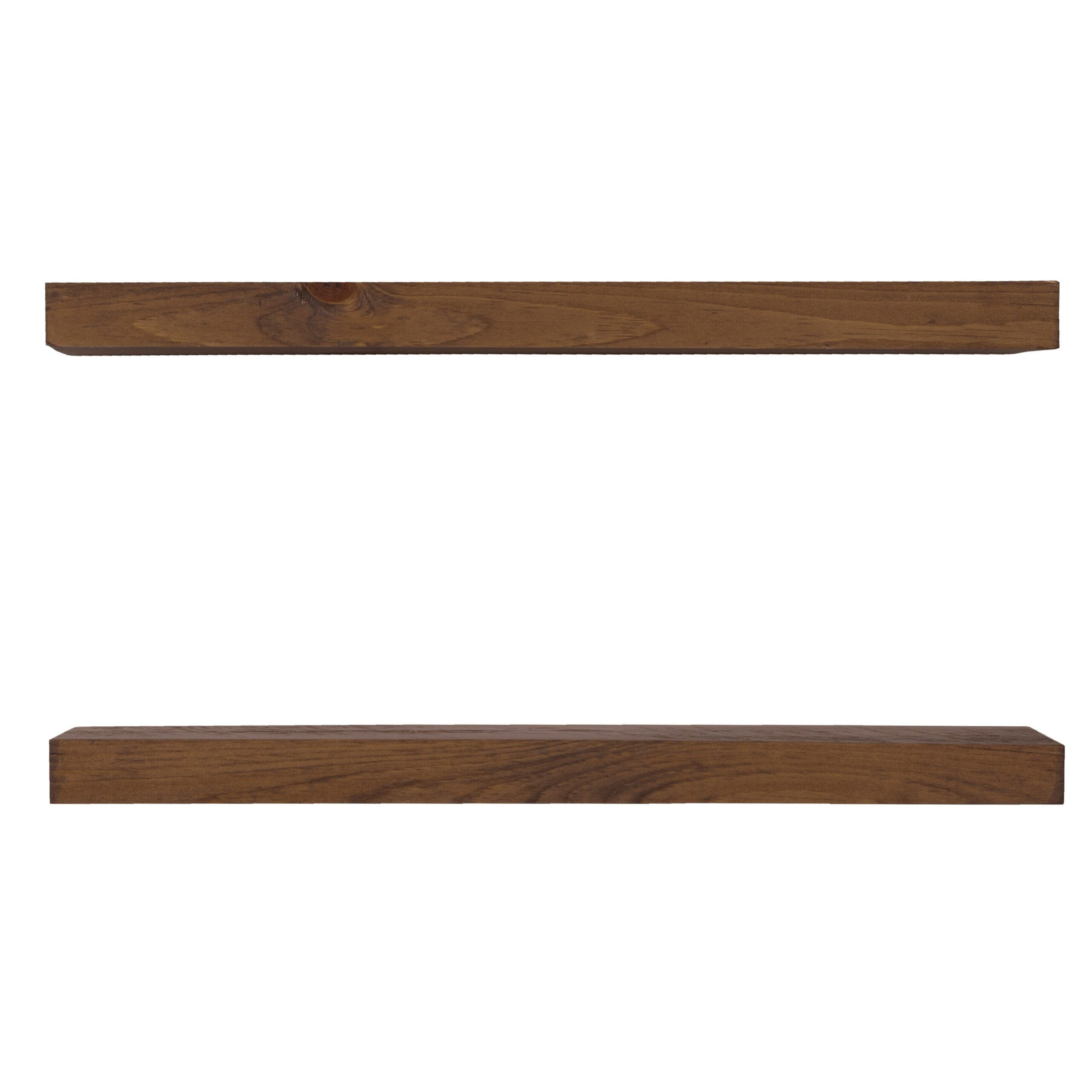 Imperative Décor Rustic Wooden Floating Wall Shelves (Set of 2) Dark