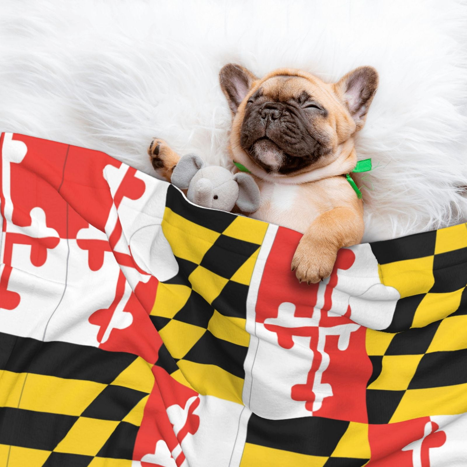 Maryland Flag Dog Blanket Soft Warm Flannel Cat Blanket Great Pet Throw for Cats Puppy Small Medium Large Dog
