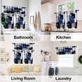 thumbnail image 2 of Navy Blue Thin Kitchen Curtains Tiers and Valances Set 3 Piece for Windows Geometric Modern Art Kitchen Window Curtains Set,Grey and Black Valances for Living Room(36" Tiers Set), 2 of 6