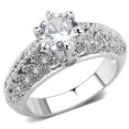 thumbnail image 1 of 3W1576 - Rhodium Brass Ring with AAA Grade CZ in Clear, 1 of 5