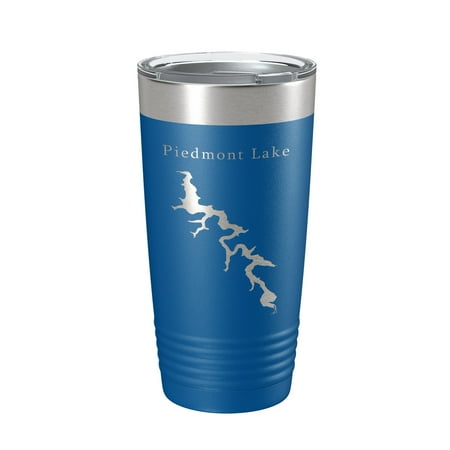 

Piedmont Lake Map Tumbler Travel Mug Insulated Laser Engraved Coffee Cup Ohio 20 oz Royal Blue