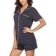 thumbnail image 4 of Conjunto de pijamas de manga corta para mujer, con botones, para dormir, suave, para salón, tamaño mediano Jormftte WRMH-1058-1, 4 of 6