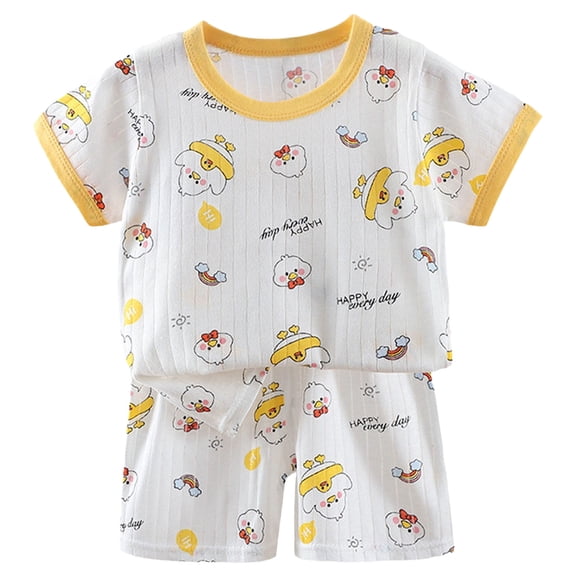 PEASKJP Baby Boy Dress Clothes Toddler Baby Boy Summer Clothes Funny Letter T Shirt Elastic Waist Pockets Shorts Set 2 Piece Outfit (Yellow,6-12 Months)