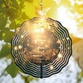 thumbnail image 3 of Metal Hanging Wind Spinners with Symmetrical Concentric Circle Design - Shimmering Wind Chimes for Yard and Garden Decor, 3 of 6