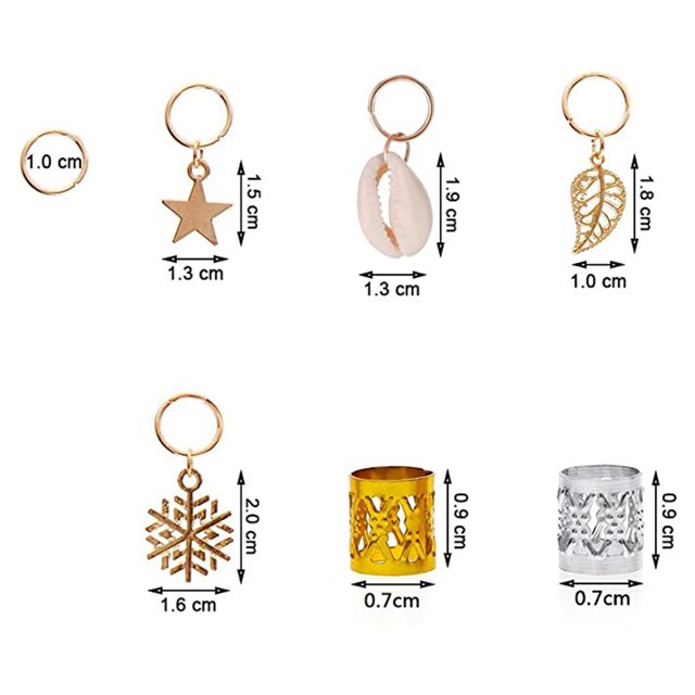 Anillos De Joyas Para El Cabello Clips Decoraciones Para El Cabello 80 Piezas Anillos De Joyas Para El Cabello Clips Cerraduras De Rastas De Aluminio Puños De Metal Ajustables ANGGREK Otros