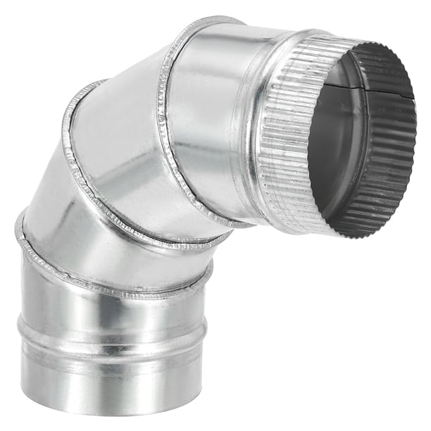 Conector de tubo de conducto en ángulo de 90 grados de 4" OD de Uxcell, conector ajustable para chimenea de ventilación HVAC