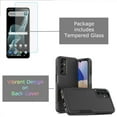 thumbnail image 2 of For Samsung Galaxy A16 5G Hybrid Dual Layer Phone Case with Tempered Glass Screen Protector, by OneToughShield - Cheetah Pink, 2 of 4