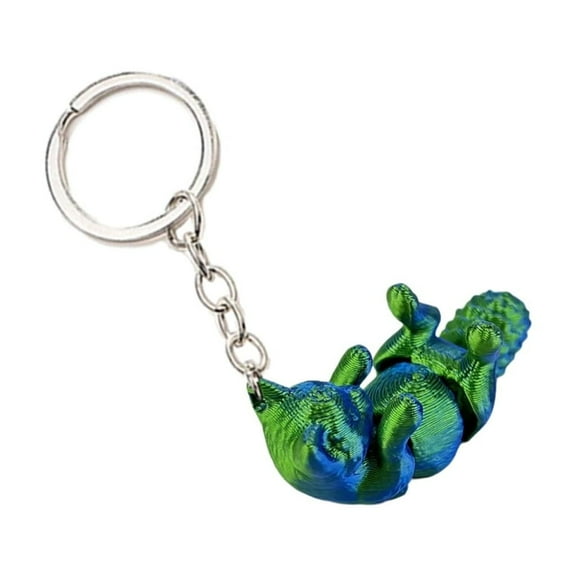 Fogun 3D Printed Articulated Cat Keychain, Animal Keyring with Flexible Joints, Fashion Gradients Color