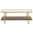 thumbnail image 6 of Evelyn&Zoe,ez 45" Wide Rectangular Coffee Table with MDF Shelf, Brass/Walnut, 6 of 7