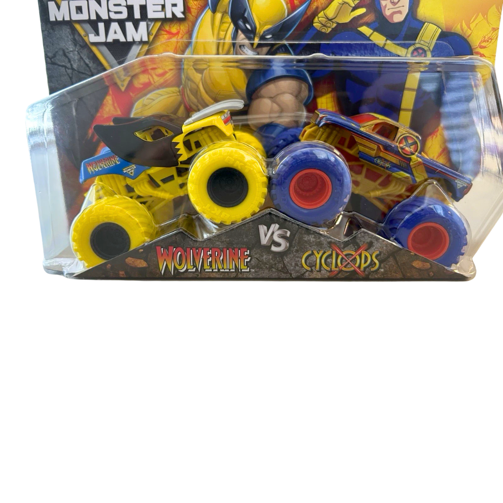 Monster Jam Marvel Wolverine vs Cyclops 1:64 Die-Cast Monster Truck 2 Pack, Series 6