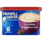 Maxwell House Original Cappuccino Instant Coffee Powder Mix, 8.3 oz, Shelf Stable Cardboard Canister