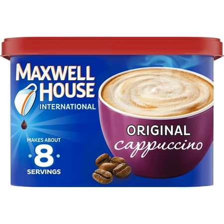 Maxwell House Original Cappuccino Instant Coffee Powder Mix, 8.3 oz, Shelf Stable Cardboard Canister