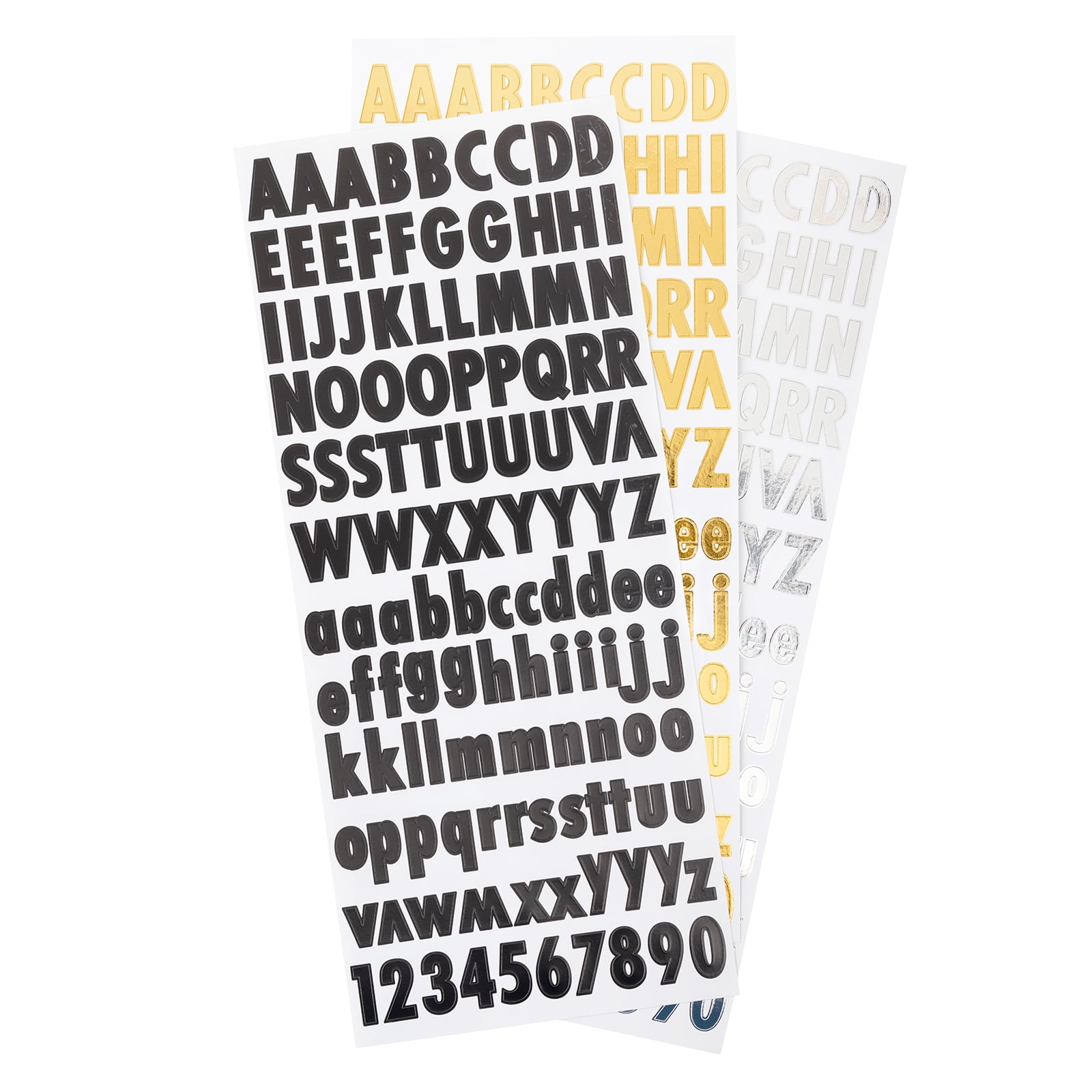 Sticko Black, Gold, & Silver Futura Alphabet Vinyl Stickers