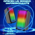 thumbnail image 4 of Bocinas Para Pc, Laptop Y Portatiles Con Conexión Usb Y Jack 3.5mm Sonido Estéreo 2.0  Diseño Compacto Y Luces Led Rgb, 10w, con control de volumen Altavoz multimedia Color Negro, 4 of 6