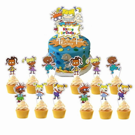Rugrats Cake Topper Cupcake Set Party Supplies Decoration Birthday Decor Kit