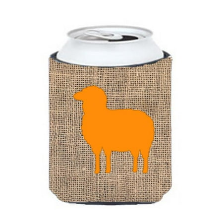 

Sheep Burlap and Orange Can or Bottle Hugger