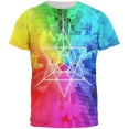thumbnail image 1 of Tetrahedron Star Sacred Geometry All Over Mens T Shirt Multi 2XL, 1 of 2