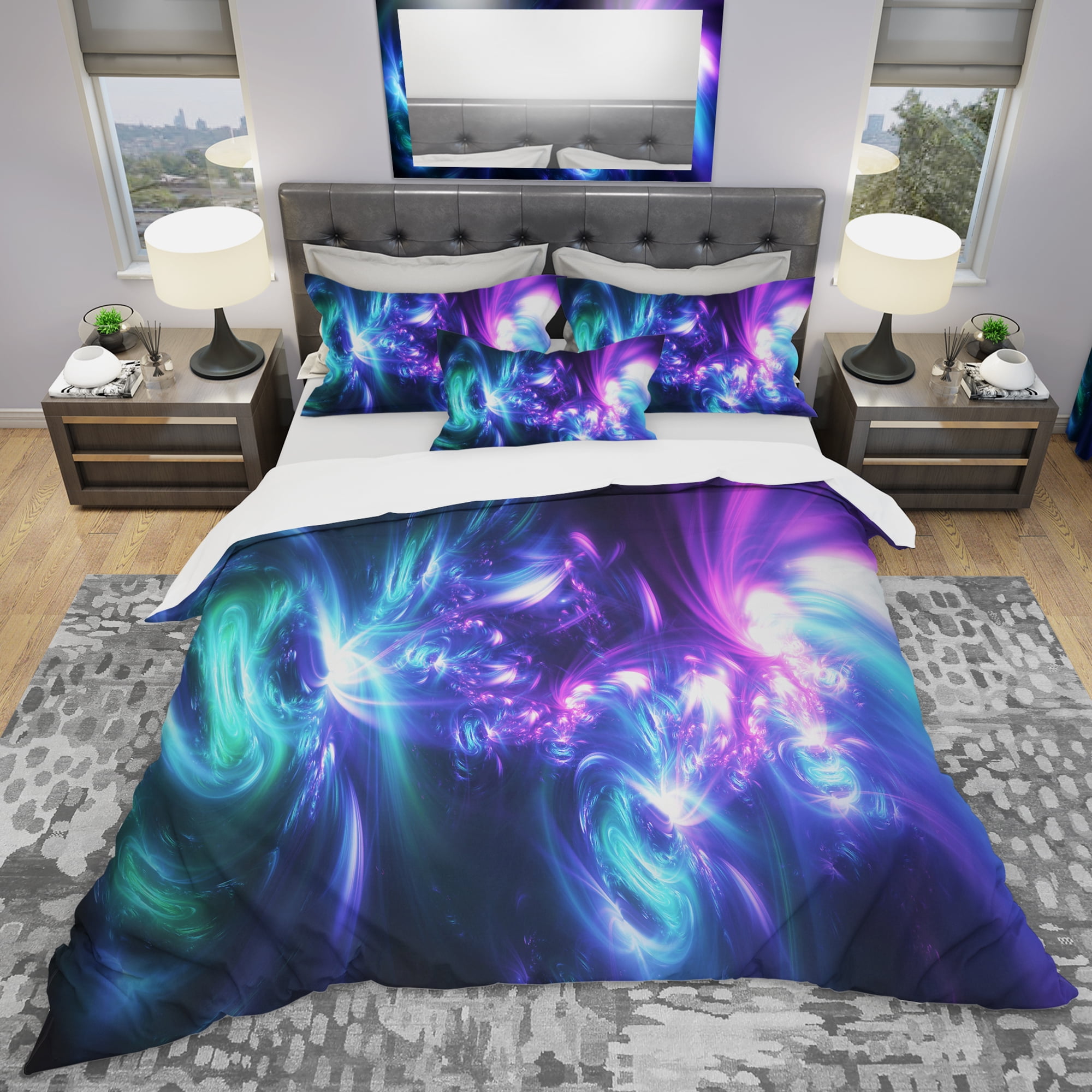 Designart 'Bursts of Light' Modern & Contemporary Duvet Cover Set