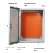 Outdoor Stainless Steel Electrical Enclosure Box Electrical Project Box Weatherproof Photovoltaic Distribution Box Control Box Wall-Mounted Universal Electrical Project Box