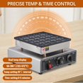 thumbnail image 4 of Commercial Waffle Maker with Non Stick Plates and Adjustable Temperature Timer, Electric Dutch Pancake Dorayaki Machine for Hotel Bakery Restaurant Home, 4 of 7