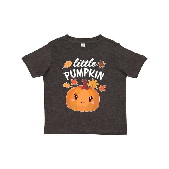 Inktastic Cute Little Pumpkin with Fall Leaves Boys or Girls Toddler T-Shirt